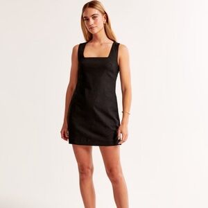 A&F Women's Linen-Blend Shift Mini Dress 🖤 SM Tall